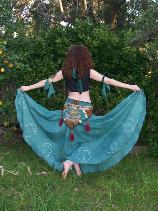 Back view of Trash to Treasure belly dance costume
