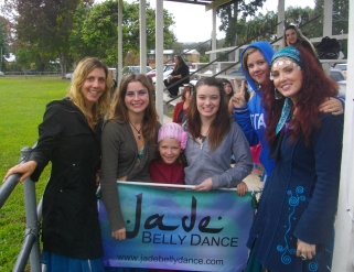 It was a cold day to dance in this picture but we threw on coats over our costumes and had a great time.