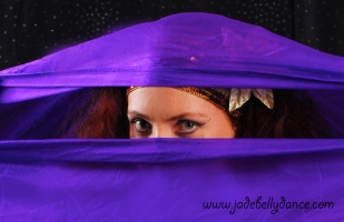 Purple veil eye close up